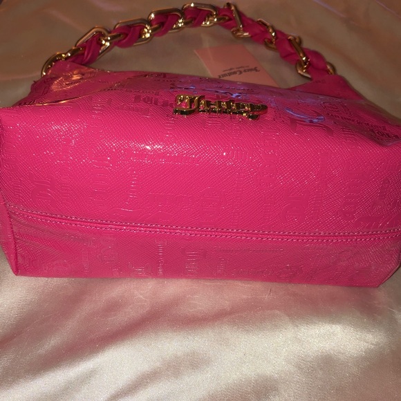 Juicy Couture Pink Flash Enchanted Hobo Bag Top Handle Woven Chunky Strap NWT main image 4